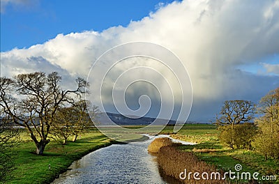 View of the River Bela, Milnthorpe. Stock Photo