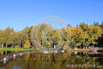 View river in Buki park, Kyiv region, Ukraine Stock Photo