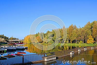 View river in Buki park, Kyiv region, Ukraine Stock Photo