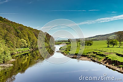 A view of the River Lune near Lancaster. Stock Photo