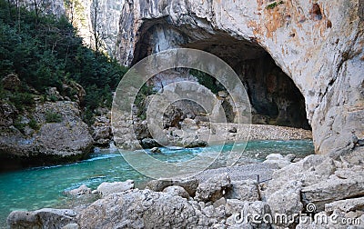 View on a river in mountains Stock Photo