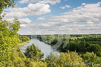 View of the river Neman. Liskiava Stock Photo