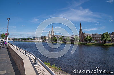 View of River Ness and Inverness, Scotland Editorial Stock Photo