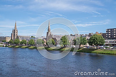 View of River Ness and Inverness, Scotland Editorial Stock Photo