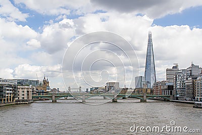 A view of Thames river and the Shard Stock Photo