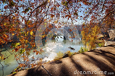 view of the river Tiber Stock Photo