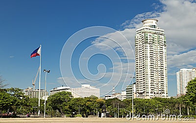 View from Rizal park Luneta, Manila, Philippines Editorial Stock Photo