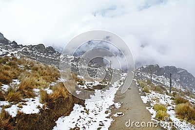 Paisaje nival in the andean Stock Photo