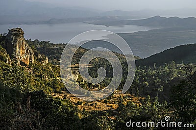Dorze village towards Lake Abaya. Ethiopia Stock Photo