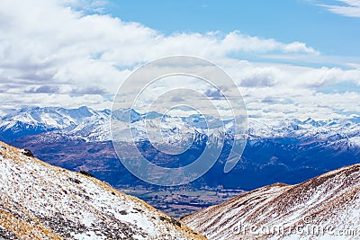 Remarkables View over Queenstown in New Zealand Stock Photo