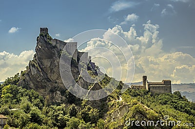 View of the Roccascalegna castle in Abruzzo, Italy Stock Photo