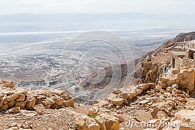 View from the rock of masada in israel Editorial Stock Photo