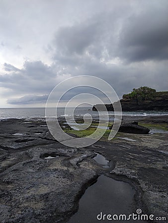 View of rocks surface in the beach. Stock Photo