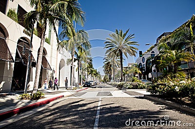 View of Rodeo Drive in Los Angeles Editorial Stock Photo