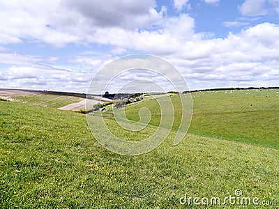 View of rolling hills Stock Photo