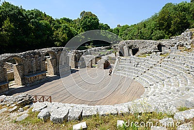 View at the roman archaeological site of Butrinto in Albania Stock Photo
