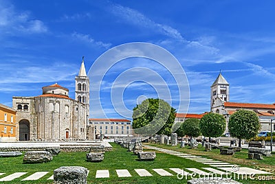 View of Roman Forum, Zadar, Croatia Stock Photo