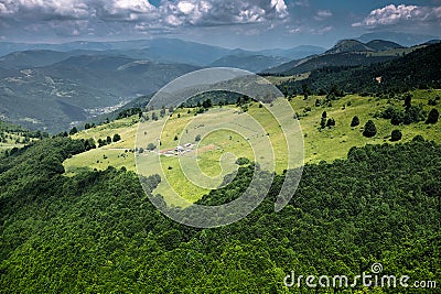 View of Romanian mountains Stock Photo