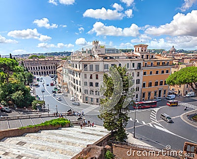 View of Rome from the Palazzo Vittoriano Editorial Stock Photo
