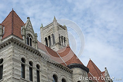 Historic Courthouse building, Parkersburg, WV, top bell tower Stock Photo