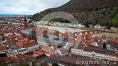 View of rooftops of old town of Heidelberg, Germany Stock Photo