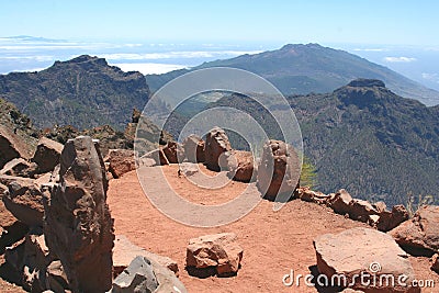 Panorama from Roque de Los Muchachos, isle of La Palma, Spain Stock Photo