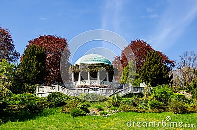 View of Rotunda in Kurpark in Baden. Austria Editorial Stock Photo