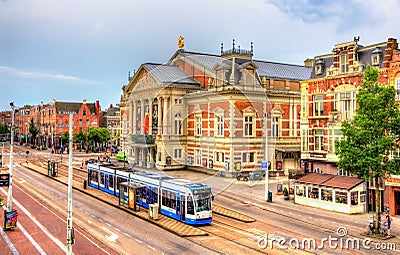 View of the Royal Concertgebouw, a concert hall in Amsterdam. Editorial Stock Photo