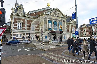 View of the Royal Concertgebouw at Museumplein in Amsterdam Editorial Stock Photo