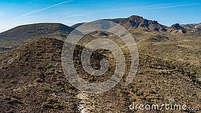 Aerial View Of Spur Cross Ranch Regional Park Near Cave Creek, Arizona Stock Photo