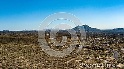 Aerial View Of Spur Cross Ranch Regional Park Near Cave Creek, Arizona Stock Photo