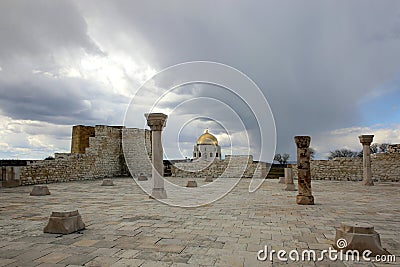 View of the ruins of the Cathedral Mosque Stock Photo