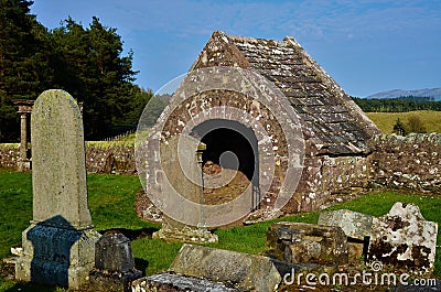 Landscapes of Scotland - Ruined Church Building in Blackford Stock Photo