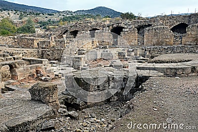 View of the ruins of the palace of the last king of Judea Agrippa II Stock Photo