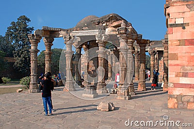 View of ruins of the Qutub Minar Editorial Stock Photo