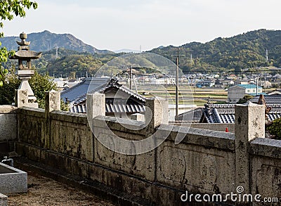 View of rural Imabari from Iyo Kokubunji, temple number 59 of Shikoku pilgrimage Stock Photo