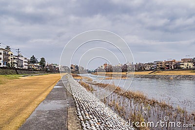 Saigawa River, Kanazawa, Japan Stock Photo