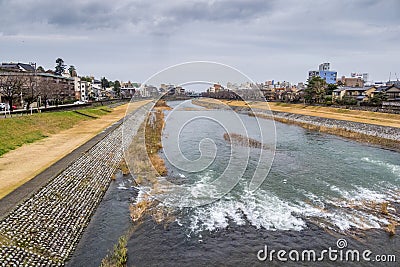 Saigawa River, Kanazawa, Japan Stock Photo
