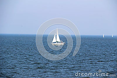 View on sail boat on the northern sea island juist germany Editorial Stock Photo