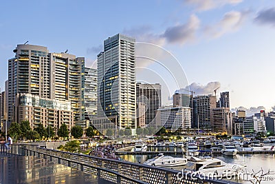 Saint George Bay also known as Zaitunay Bay, Beirut, Lebanon Editorial Stock Photo