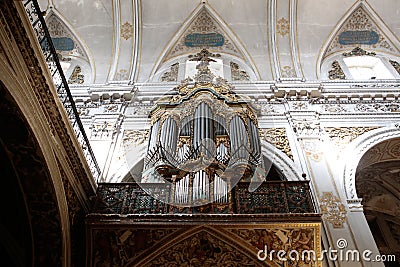 Saint Madeleine church organ in Seville Editorial Stock Photo