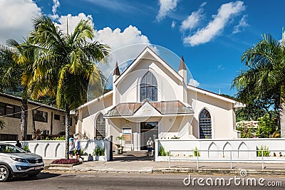 View of Saint Paul Cathedral in Victoria, Mahe island, Seychelles Editorial Stock Photo