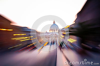 View of Saint Peter from the Vatican with artistic blur Stock Photo