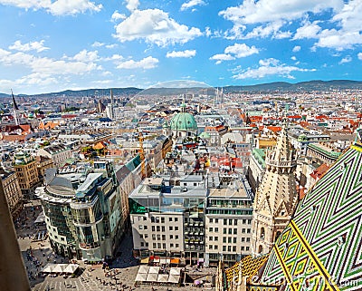 View from Saint Stephen Cathedral in Vienna Stock Photo