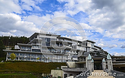 View of the Saliris spa resort with thermal wate. Egerszalok, Hungary, Europe Editorial Stock Photo