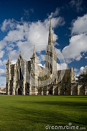 View of Salisbury Cathedral Stock Photo