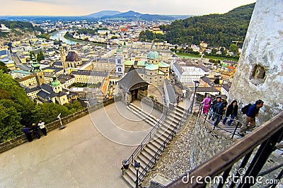 View Of Salzburg From Castle Stock Photo