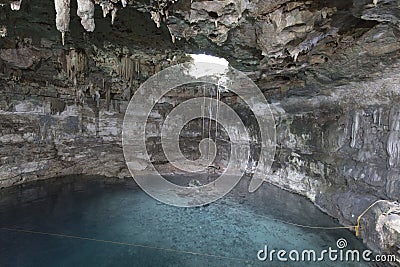 view of Samula Cenote in Valladolid Editorial Stock Photo