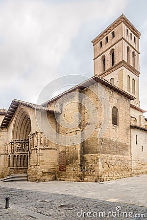 View at the San Bartolome Church in Logrono - Spain Stock Photo