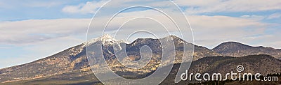 A View of the San Francisco Peaks in Early Winter Stock Photo